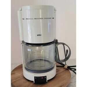 Braun White 10 Cup Drip Coffee Maker Type 4057 Made In Germany Glass Carafe